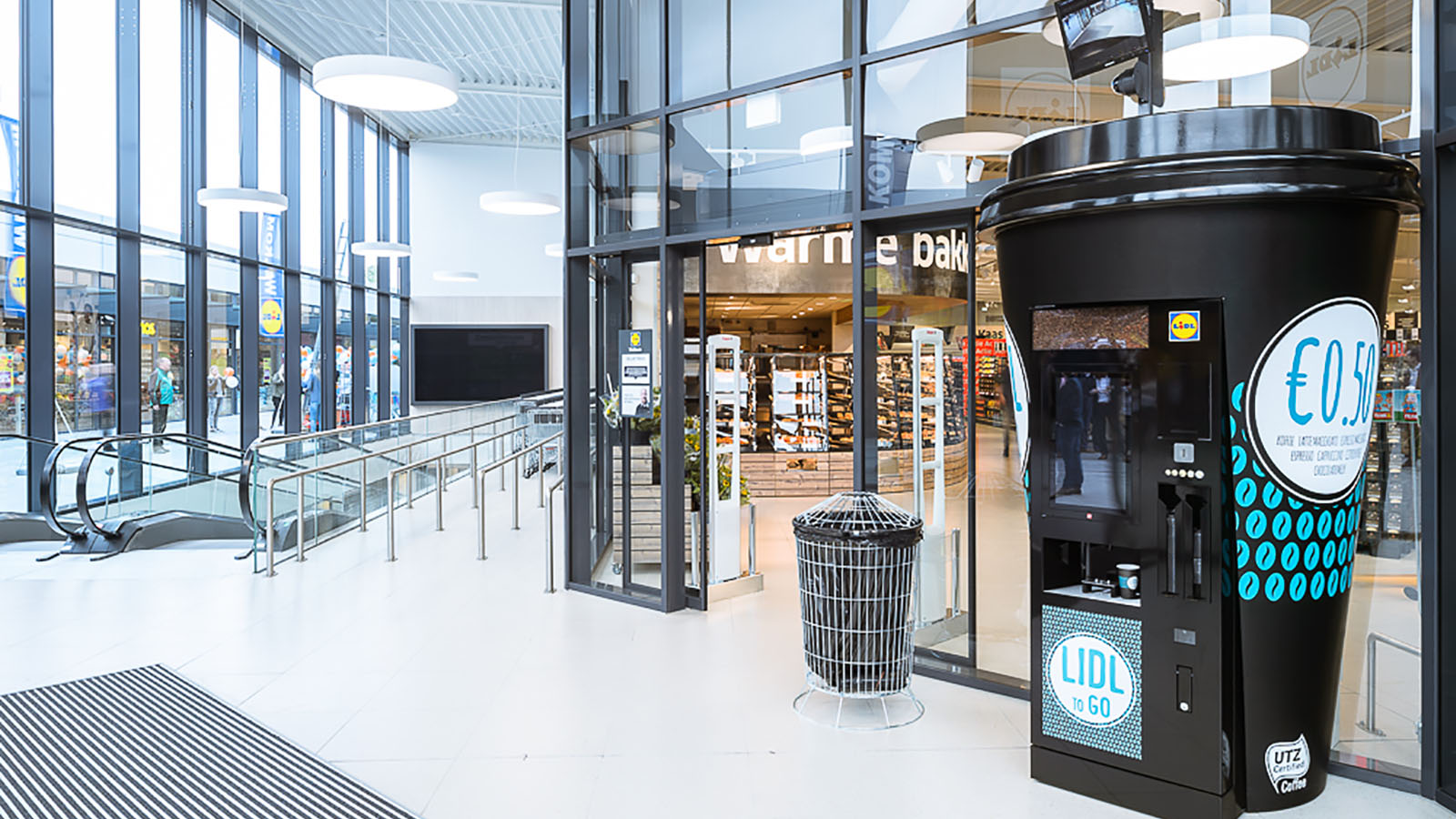 Koffiebeker display voor Lidl