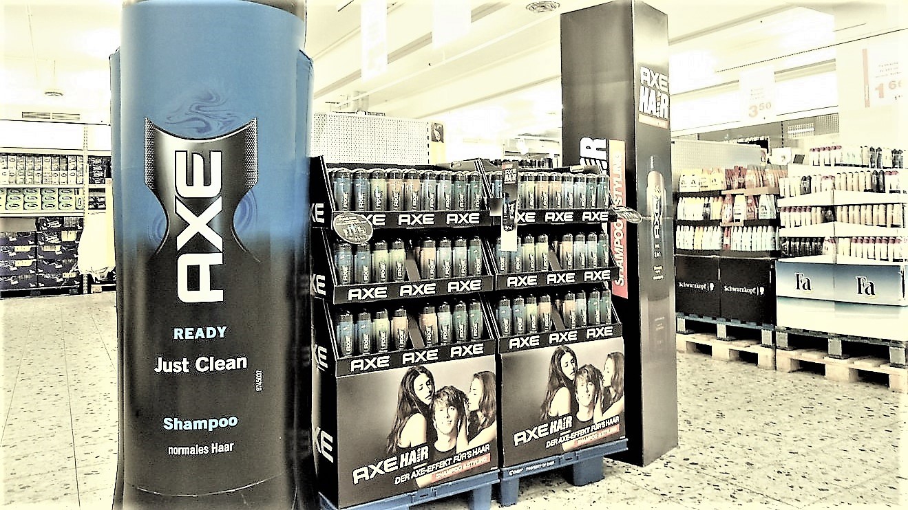 Opblaasbare Displays – Publi air instore inflatable display AXE – POS – Retail – Deo – reclame