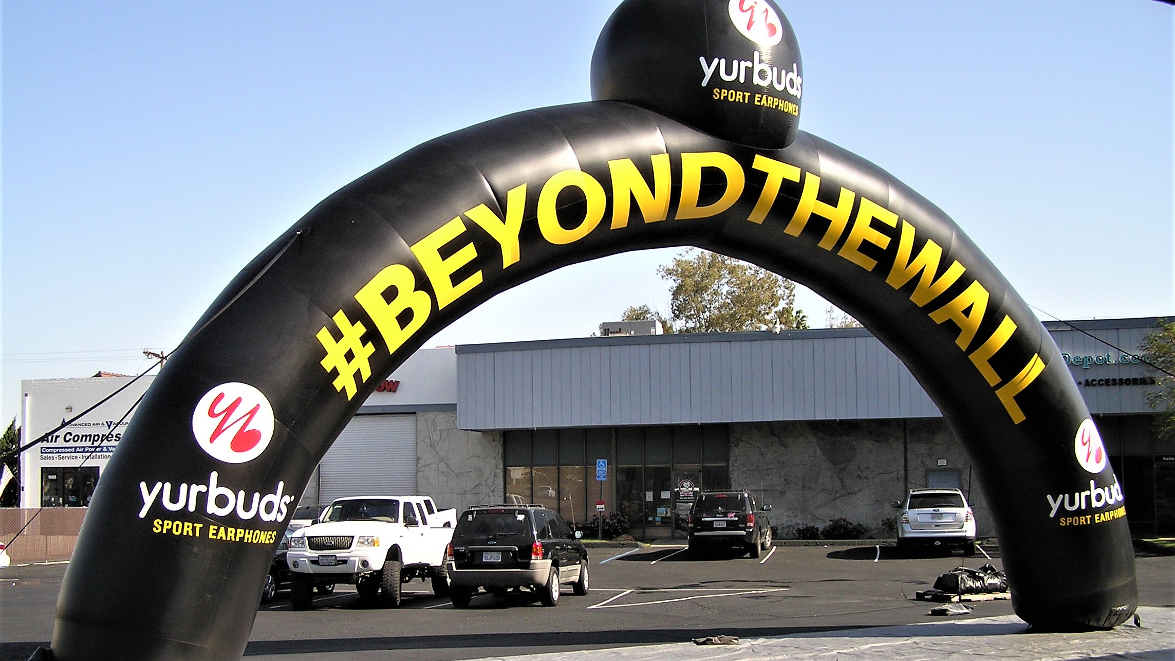 Opblaasbare toegangsboog - Yurbuds start finish evenement actie boog inflatable entrance arch event