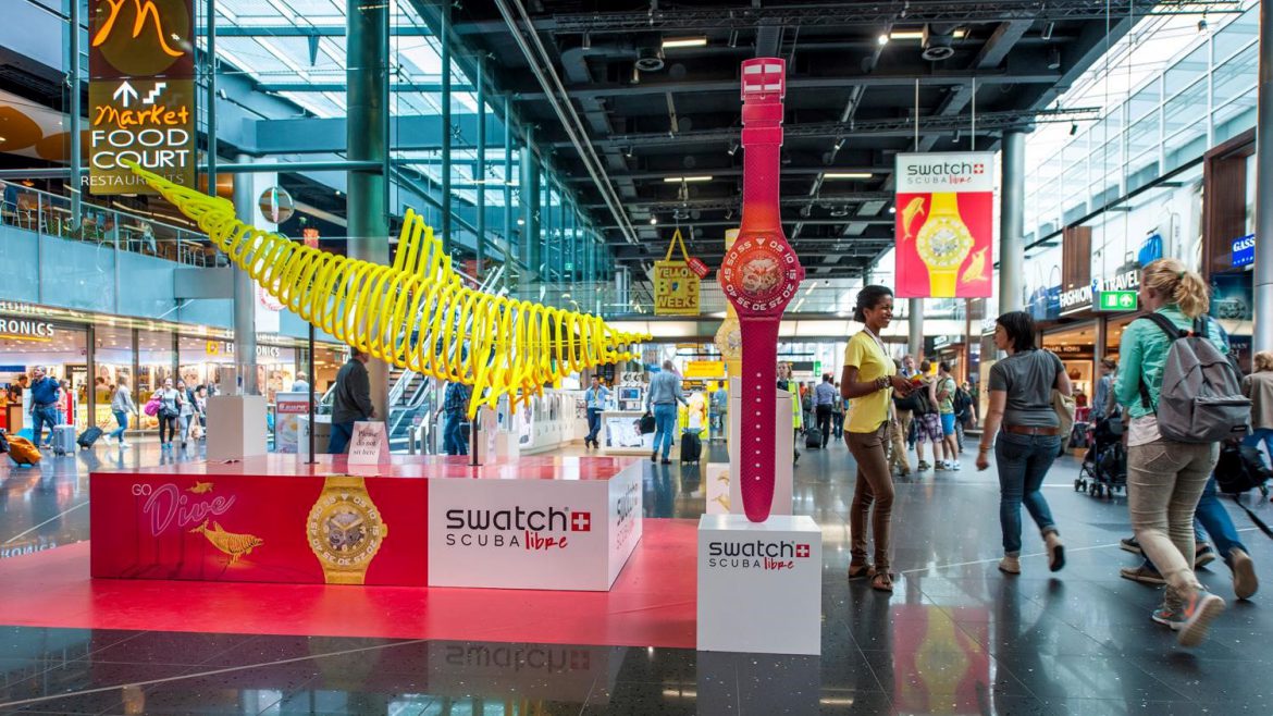 Publi air Swatch solid item, reclame objecten