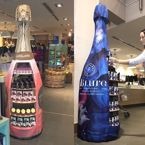 champagne stackawrap display - publi air- luxe -product -display