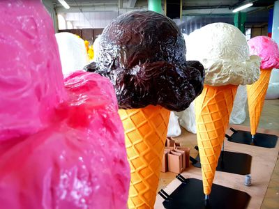 ijsjes 3D-stoepborden